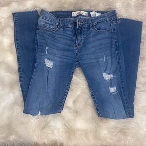 Hollister Women's Blue Distressed Skinny Jeans